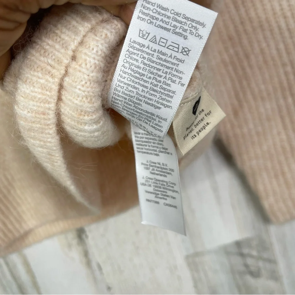 Madewell Knit Sweater Women's Medium Neutral‎ with Ribbed Collar Light Academia